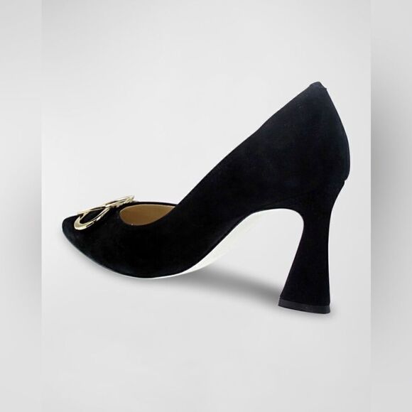 Ron White Dayna Buckle Cashmere & Suede Pumps 36 1/2 - Picture 3 of 15